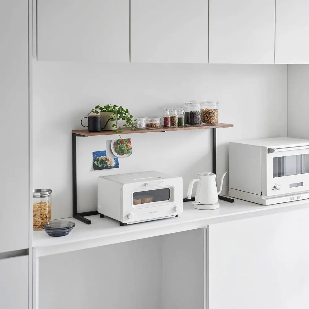 Raft suplimentar negru/în culoare naturală din lemn 90x18 cm Tower – YAMAZAKI