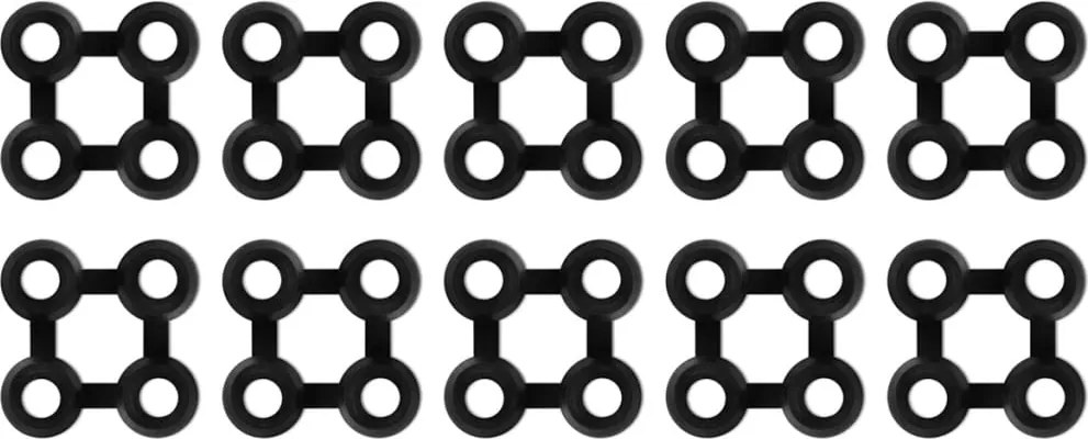 vidaXL Conectori covoraș, 10 buc., negru, cauciuc