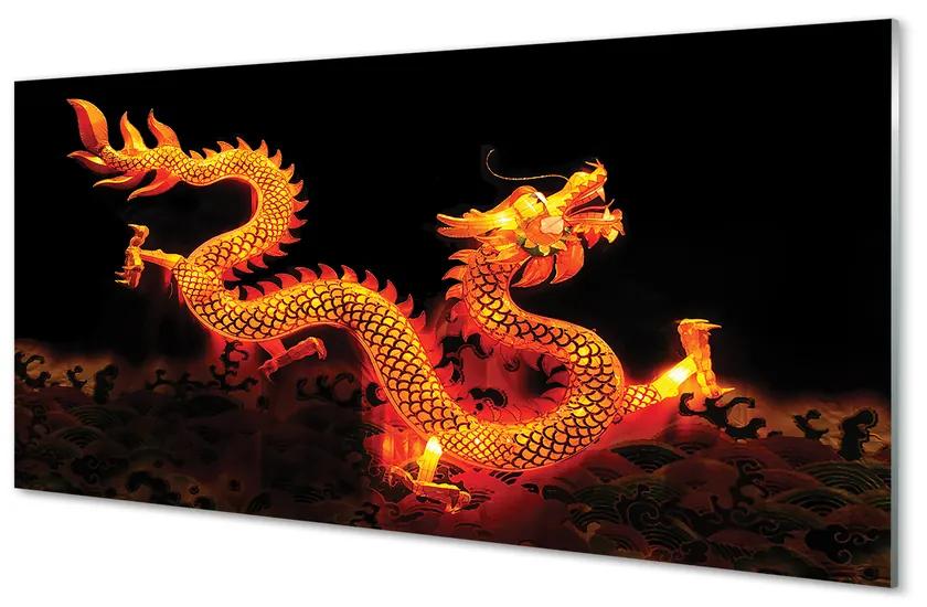 Tablouri acrilice dragon de aur