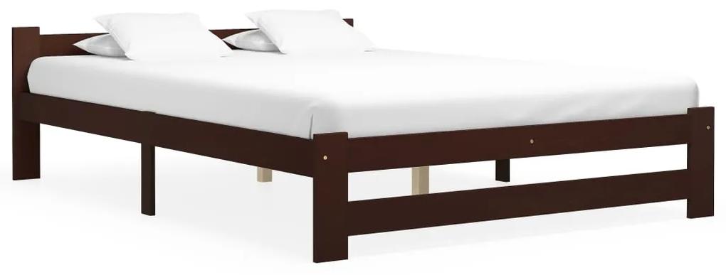322014 vidaXL Cadru de pat, maro închis, 120 x 200 cm, lemn masiv de pin