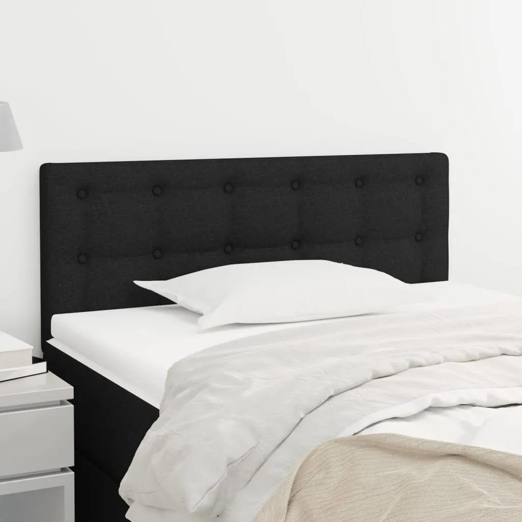 346438 vidaXL Tăblie de pat, negru, 100x5x78/88 cm, textil