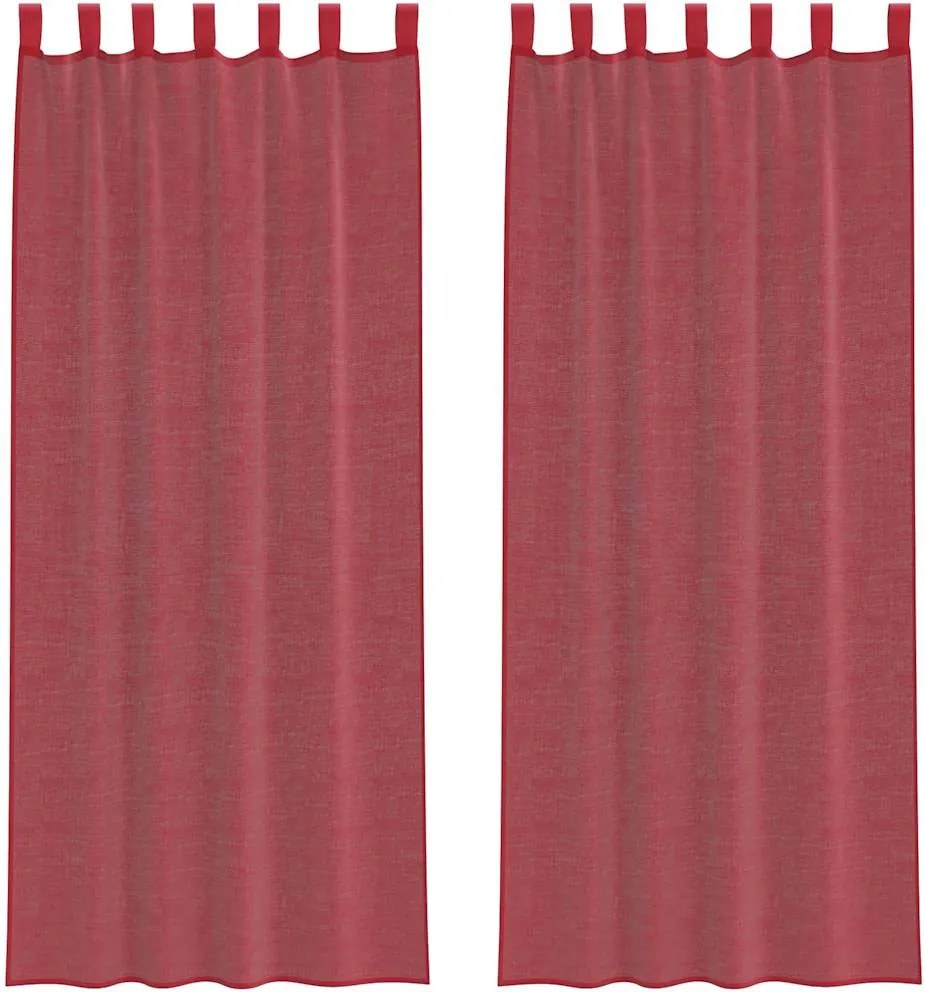 vidaXL Perdele Voile cu Bucle 2 buc Roșu Vin 140x260 cm