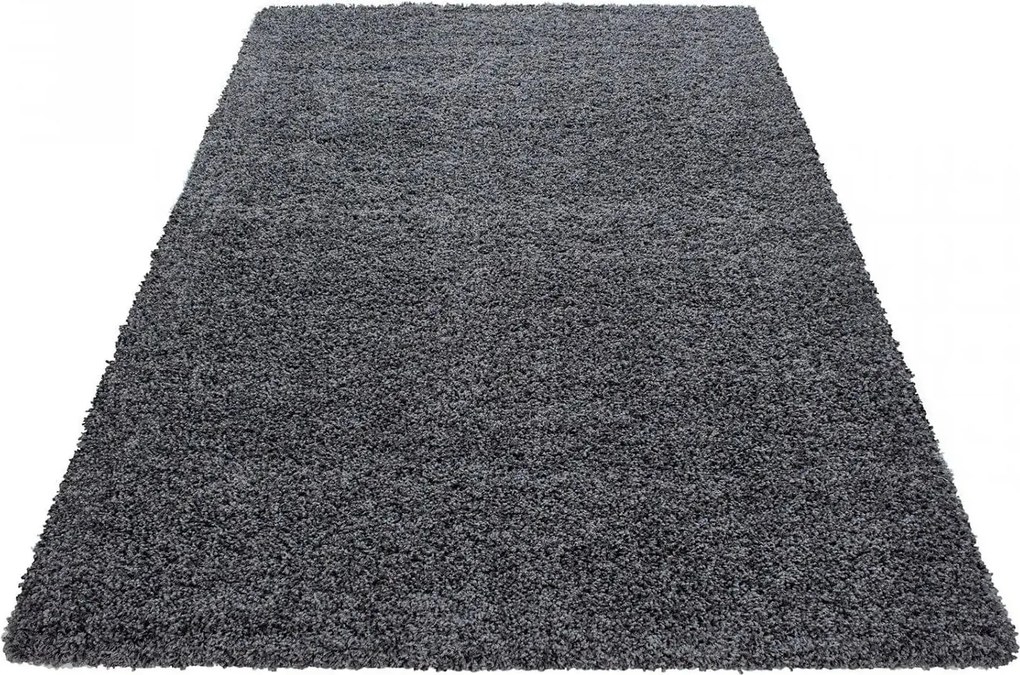 Covor LIFE, 80x250 cm, forma dreptunghiulara, polipropilena, gri inchi