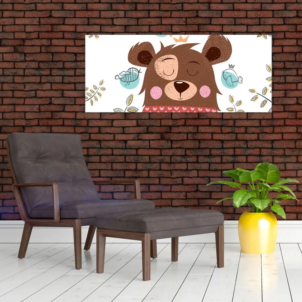 Tablou - Ursulețul cu păsărele (120x50 cm)