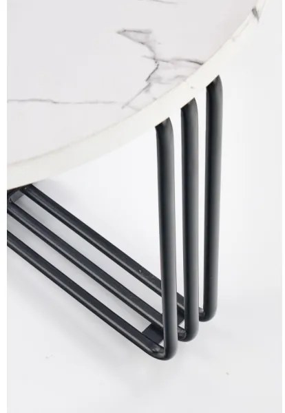 Măsuță de cafea ANTICA 41x55 cm negru/decor marmorat