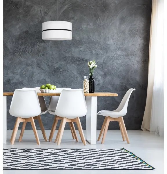 Lustră pe cablu Duolla DUO 1xE27/15W/230V d. 40 cm alb/negru