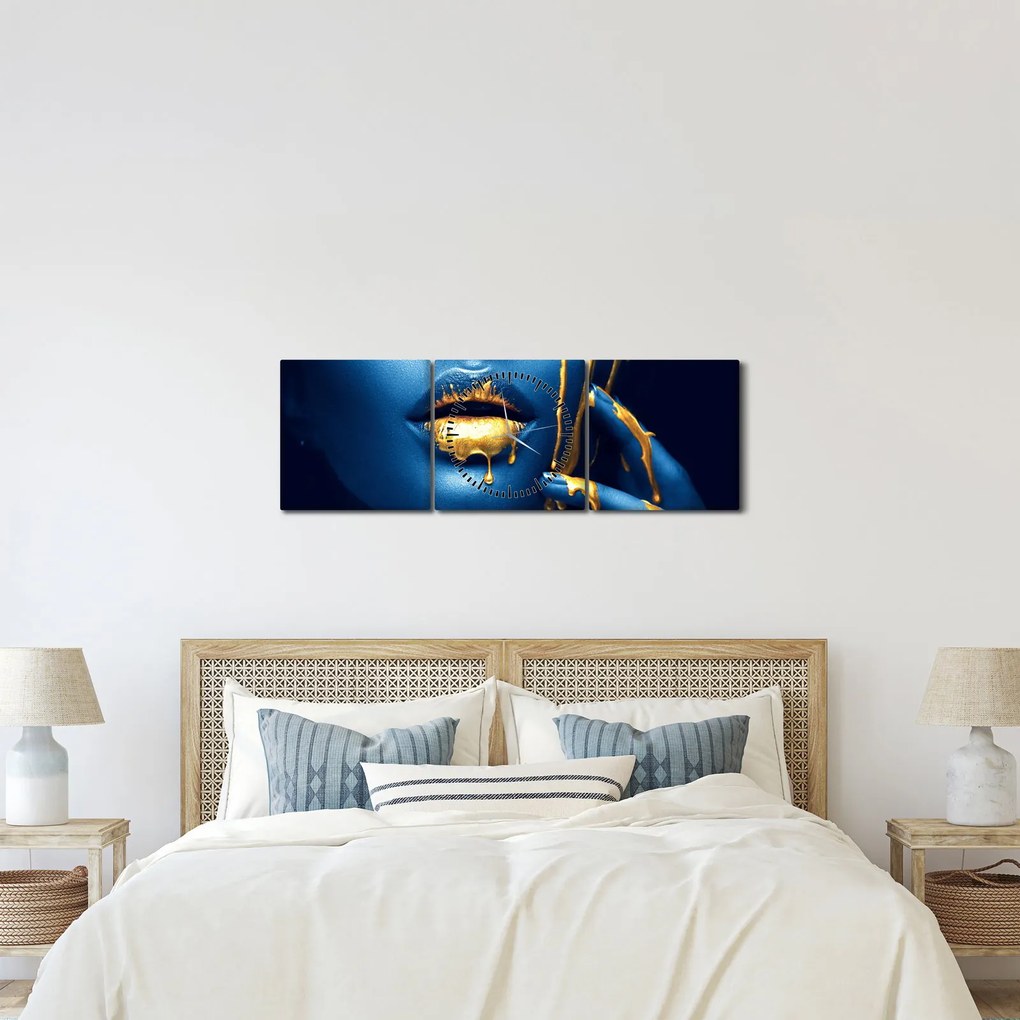Tablou cu fața omeneaască (cu ceas) (90x30 cm)