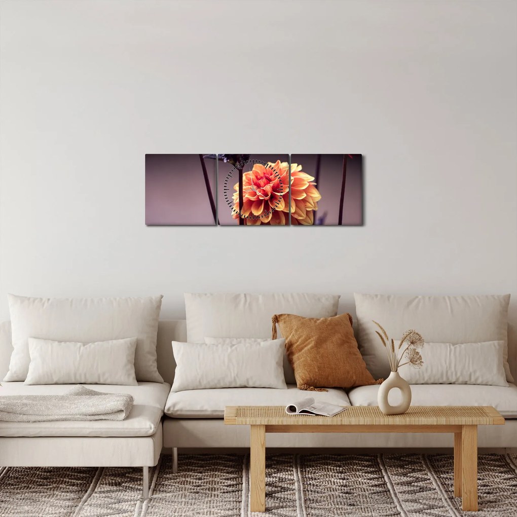 Tablou - Floare (cu ceas) (90x30 cm)
