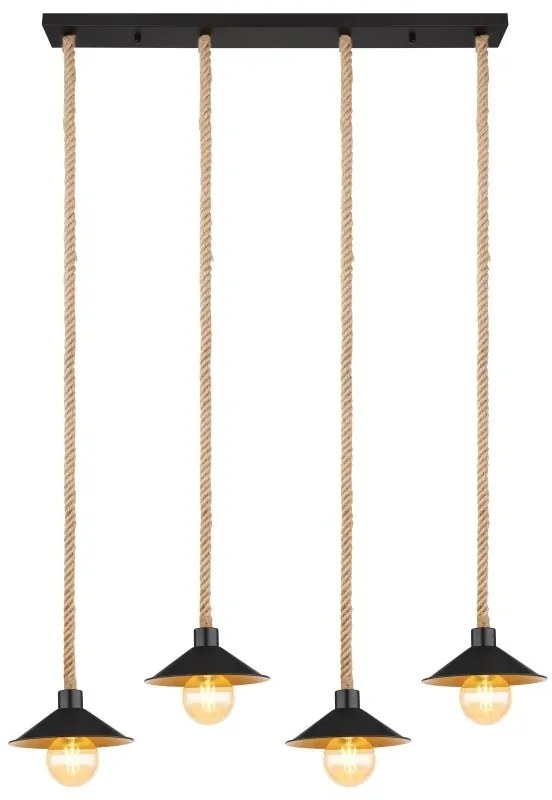 Lustra cu 4 pendule design industrial DIANA negru
