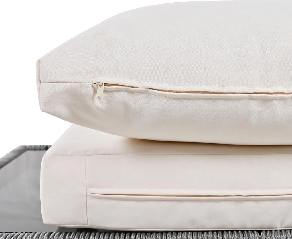 Set de mobilier de grădină din 4 piese cu frânghie, Bej | Aosom Romania