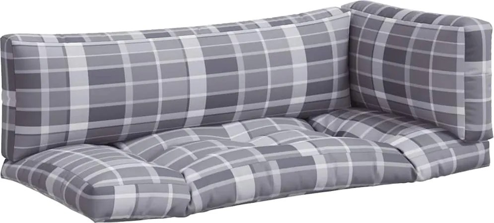 vidaXL Perne pentru paleți, 3 buc. gri carouri