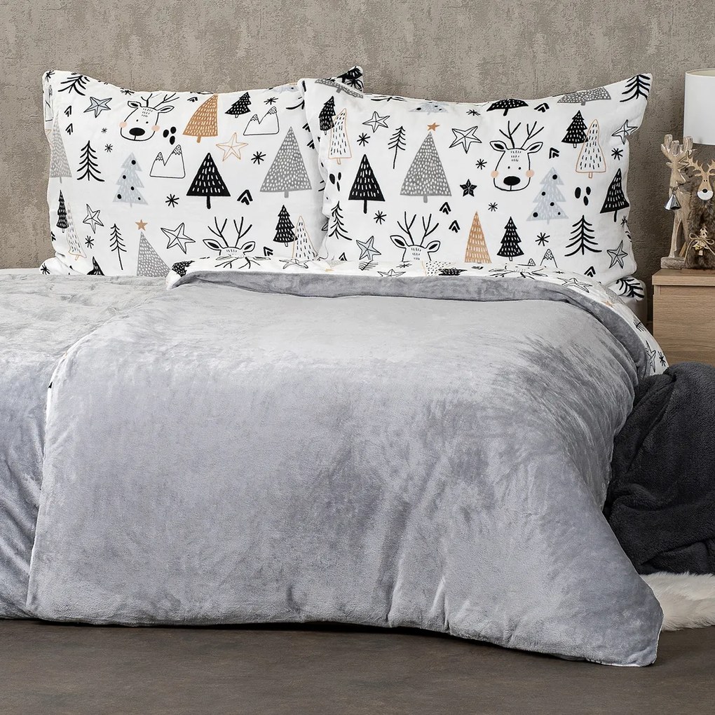 Lenjerie de pat din microflanel 4Home Nordic forest , 140 x 220 cm, 70 x 90 cm, 140 x 220 cm, 70 x 90 cm