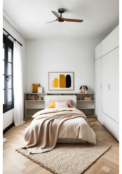 Ventilator de tavan FARO 33823 MINI PUNT S maro/negru d. 90 cm + telecomandă