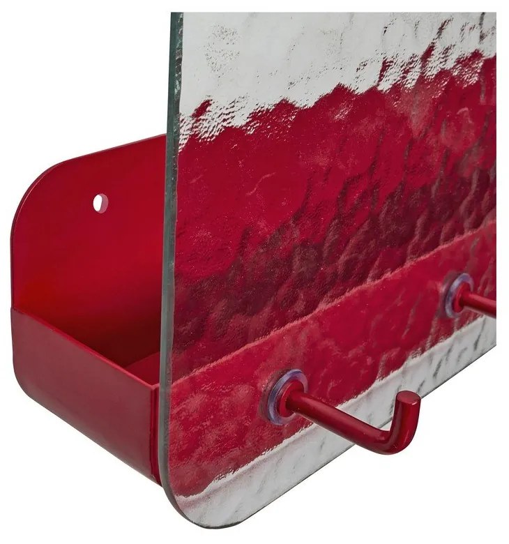 Cuier de perete din metal roșu cu raft Shack - Hübsch