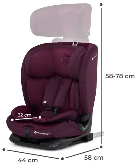 Scaun auto KINDERKRAFT ONETO 3 i-Size (76-150 cm) + Isofix Cherry pearl