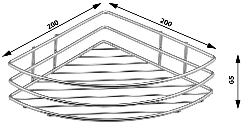 Raft de colț din sârmă AQUALINE 37005 Chrom line,argintiu, simplu