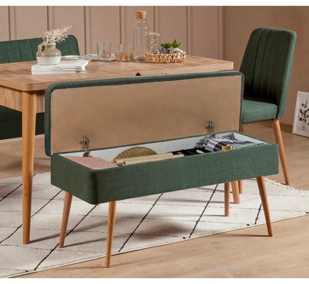 Set mobilier sufragerie Vlasta 2 (pin atlantic + verde) (pentru 6 persoane). 1073074