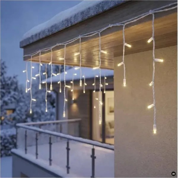 Ghirlandă LED de exterior 50xLED/3x0,4m IP44 alb cald