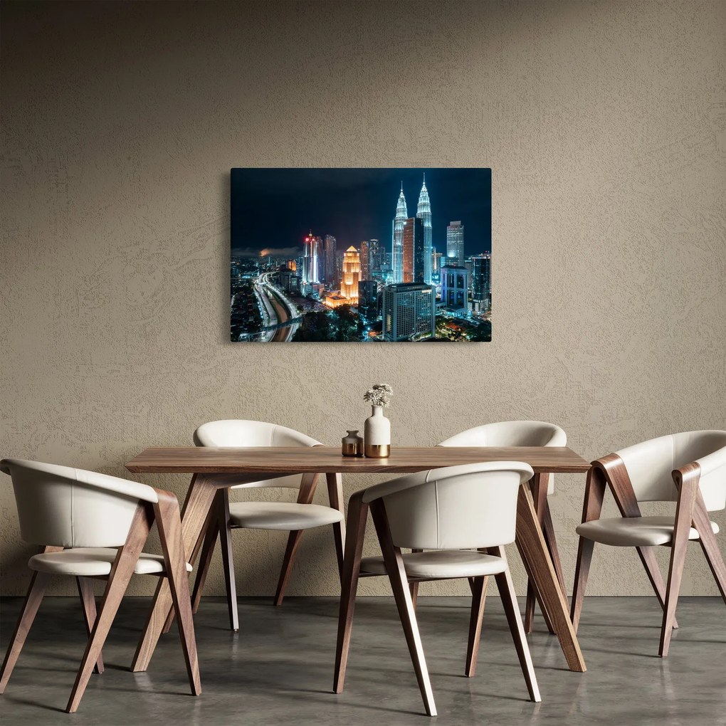Tablou - Noaptea în Kuala Lumpur (90x60 cm)