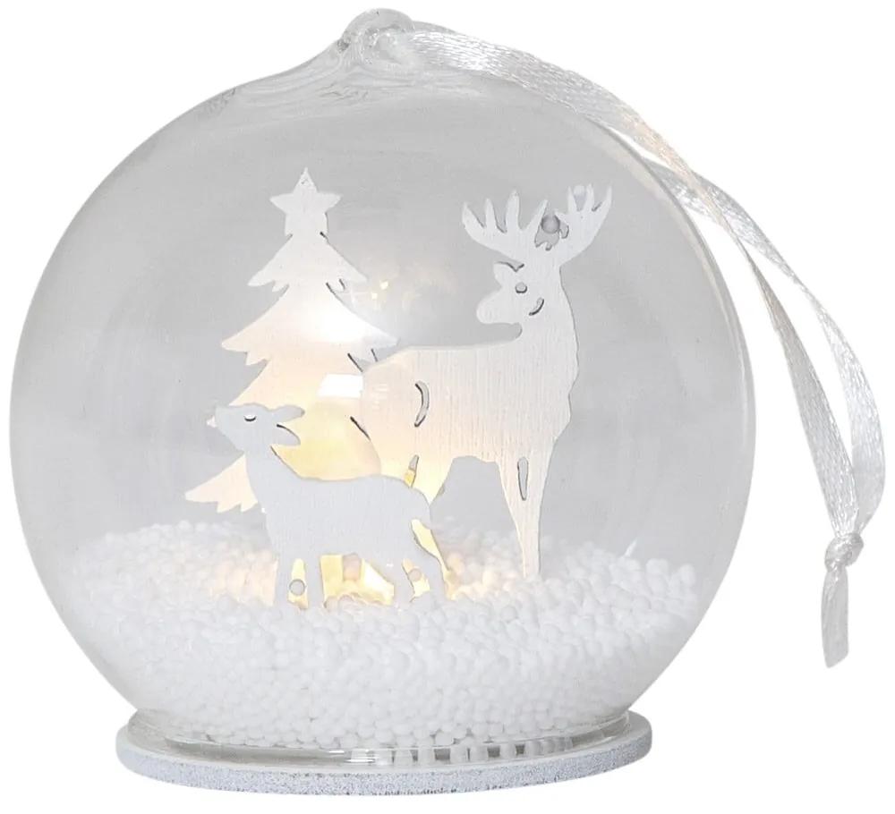 Decorațiune luminoasă de Crăciun albă ø 8 cm Fauna – Star Trading