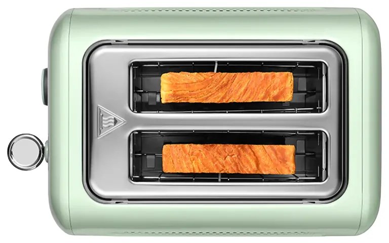 Prajitor de paine BUYDEEM DT620E, 900W, 2 felii, 7 programe automate si trepte de prajire, Indicatori LED, Tava pentru firimituri, Verde