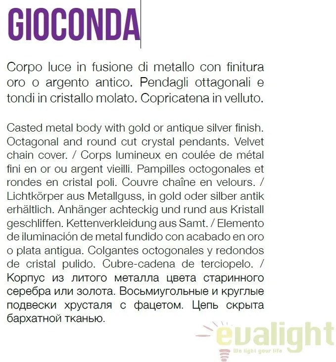 Candelabru design elegant GIOCONDA SP12 ORO 164960
