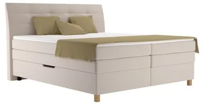 Pat boxspring BEA 180 x 200 cm cu saltea, bej