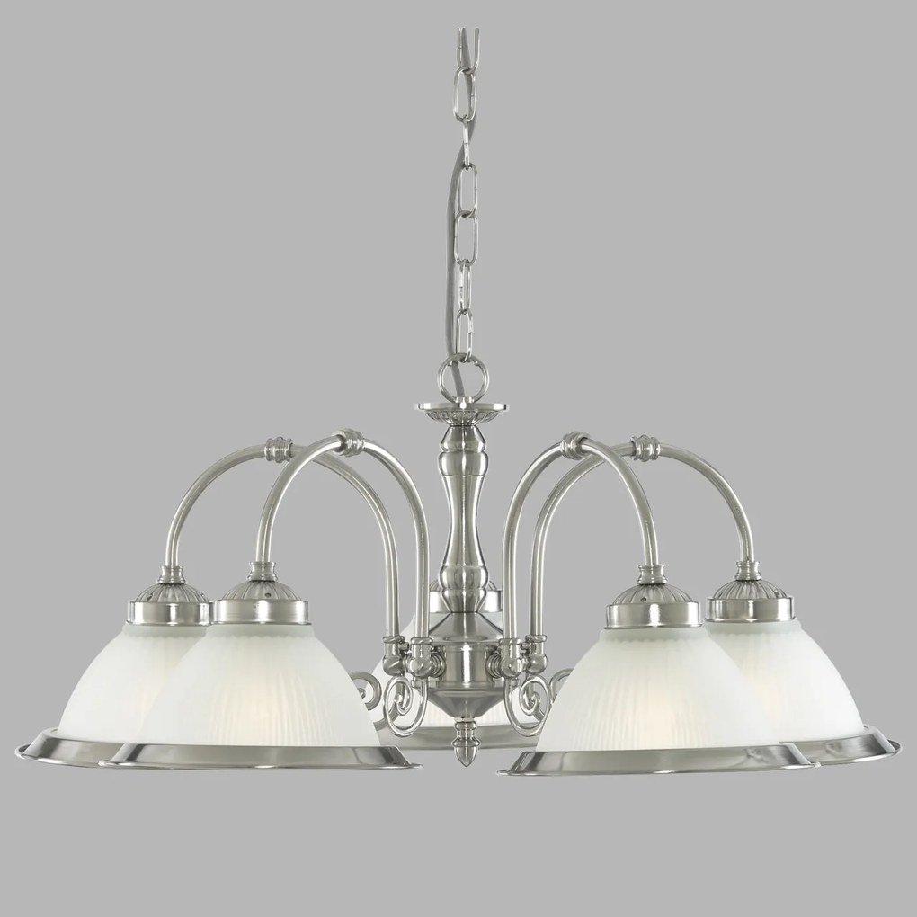 Lustra suspendata stil clasic American Diner 5L argintiu 1045-5 SRT