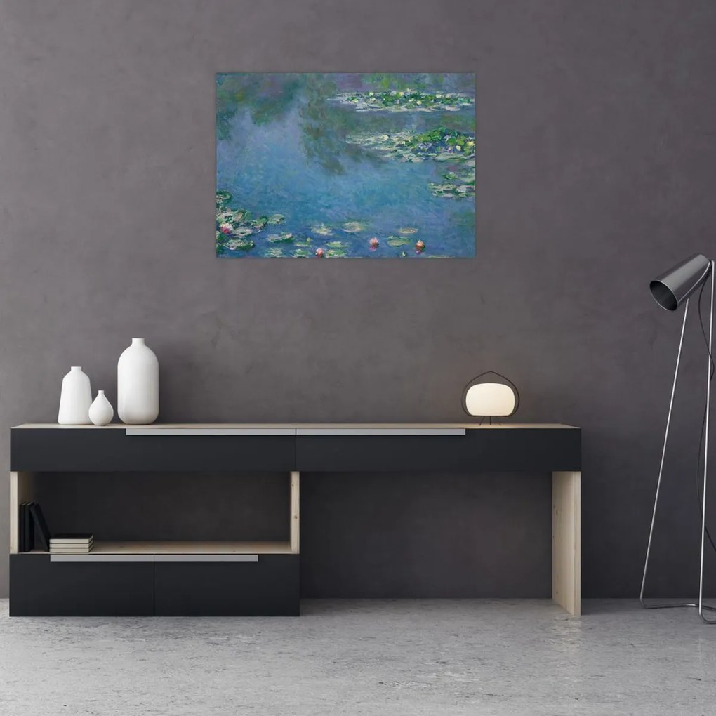 Tablou pe sticlă - Claude Monet, Water Lilies, reproducere (70x50 cm)