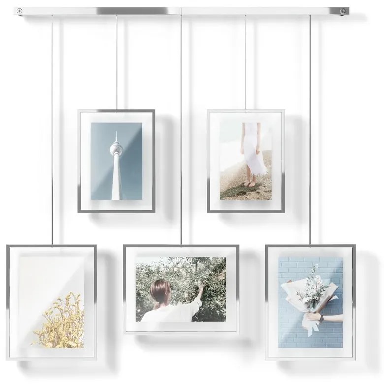 Rame argintii de suspendat 5 buc. din metal 66x69 cm Exhibit – Umbra