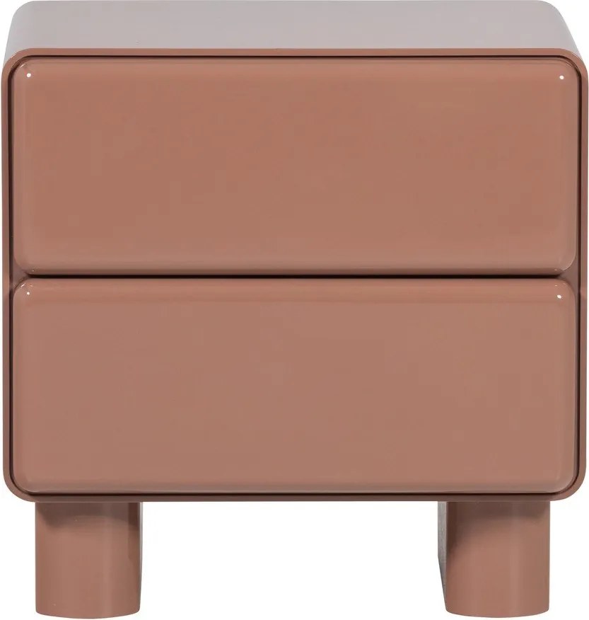 Noptieră roz cu aspect lucios Lustra – WOOOD