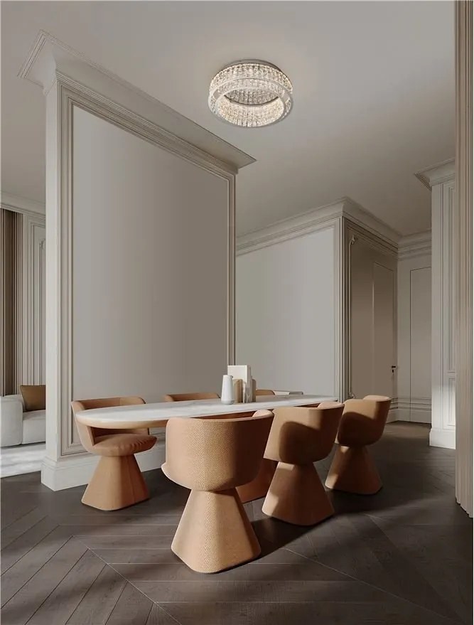 Lustra aplicata LED crom, cristale sticla CELYSIA 60cm