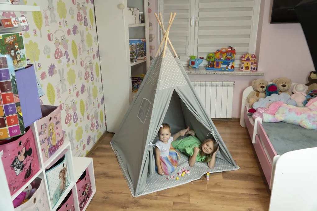 Cort pentru copii Culoare Gri, GREY STARS