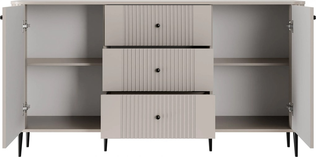 Comodă cu sertare pe picioare Vesper 160 cm - cașmir / picioare negre