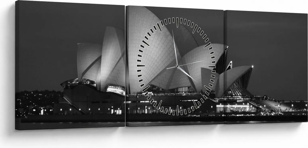 Tablou cu Opera din Sydney (cu ceas) (90x30 cm)