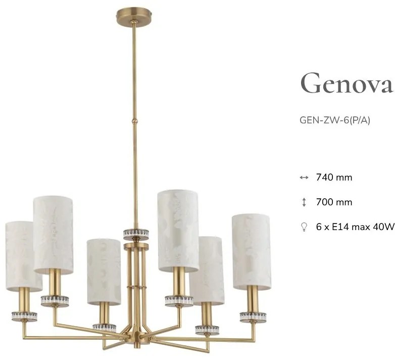 Candelabru 6 brate design clasic realizat manual Genova