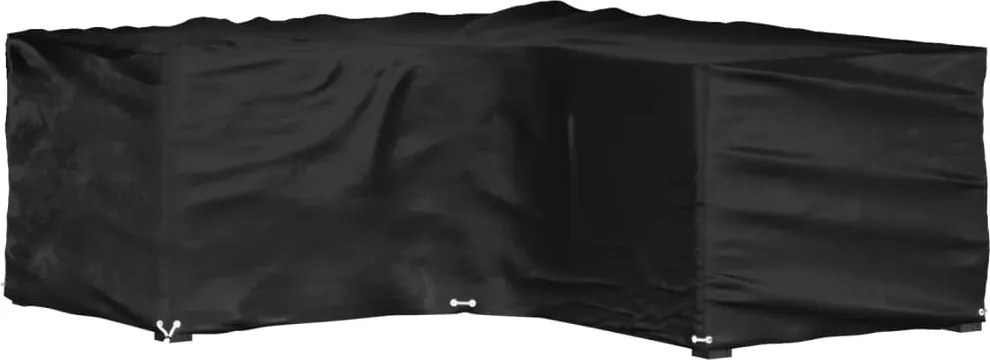vidaXL Husă mobilier de grădină în formă de L 12 ocheți, 185x185x70 cm