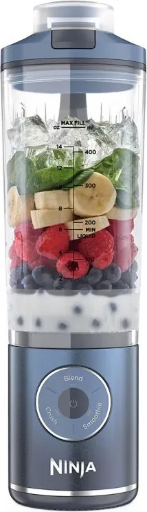 Blender portabil Ninja Blast Max BC251EUNV, 14,4 W, 11,1 V, 570 ml, 19 000 rpm, zdrobire gheață, până la 25 de cicluri, fără BPA, albastru