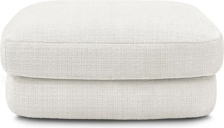 Taburet alb cu tapițerie din chenille Leonore – Bobochic Paris