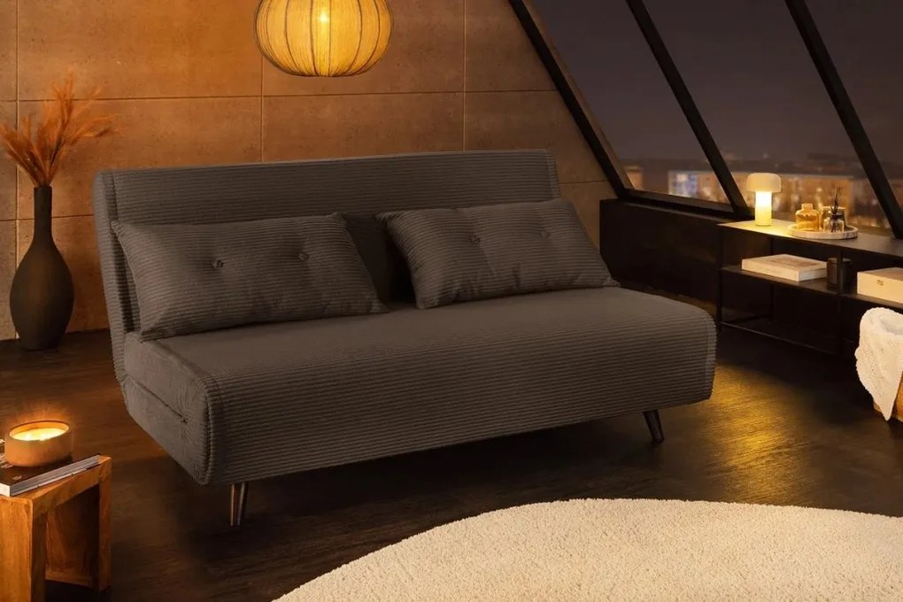 Fotoliu Pat SMART MULTIFUNCTION 140cm catifea raiata gri