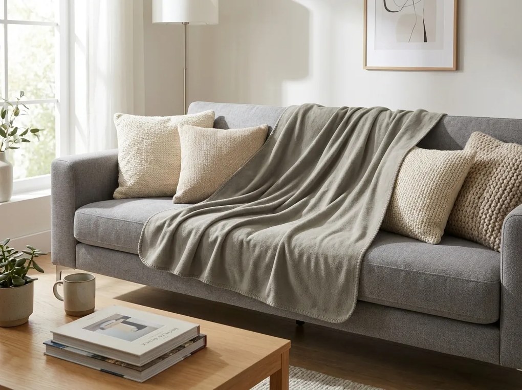 Patura din fleece FLEORA, cappuccino Dimensiune: 180 x 200 cm