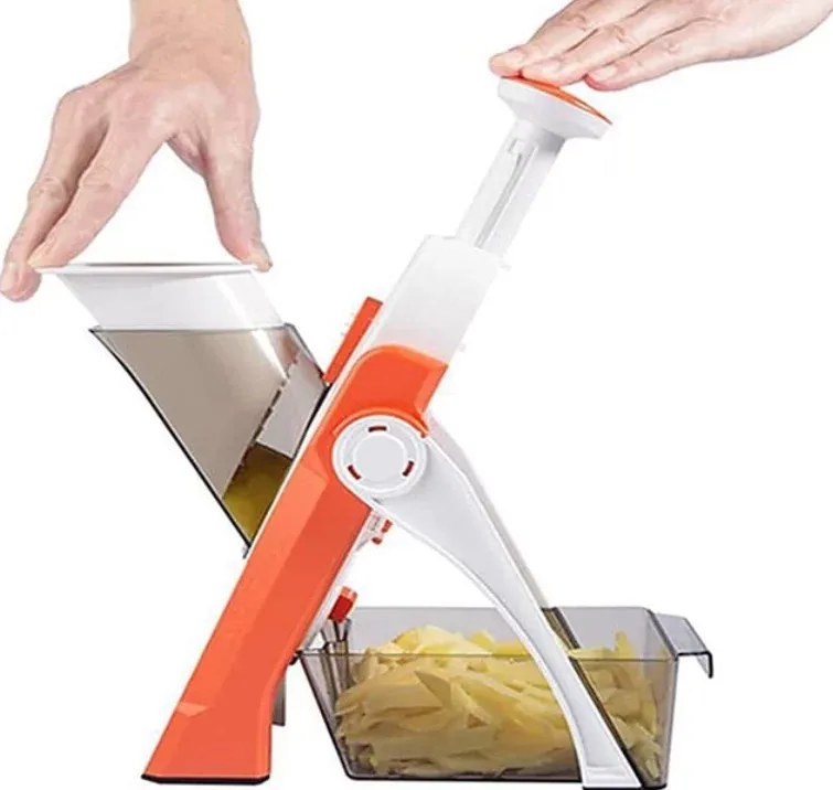 Zaparkorun Tăiător multifuncțional de legume reglabil - alb-portocaliu