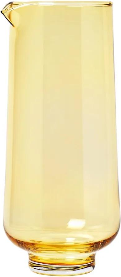 Carafă din sticlă pentru apă Blomus Flow, 1,1 l, galben transparent