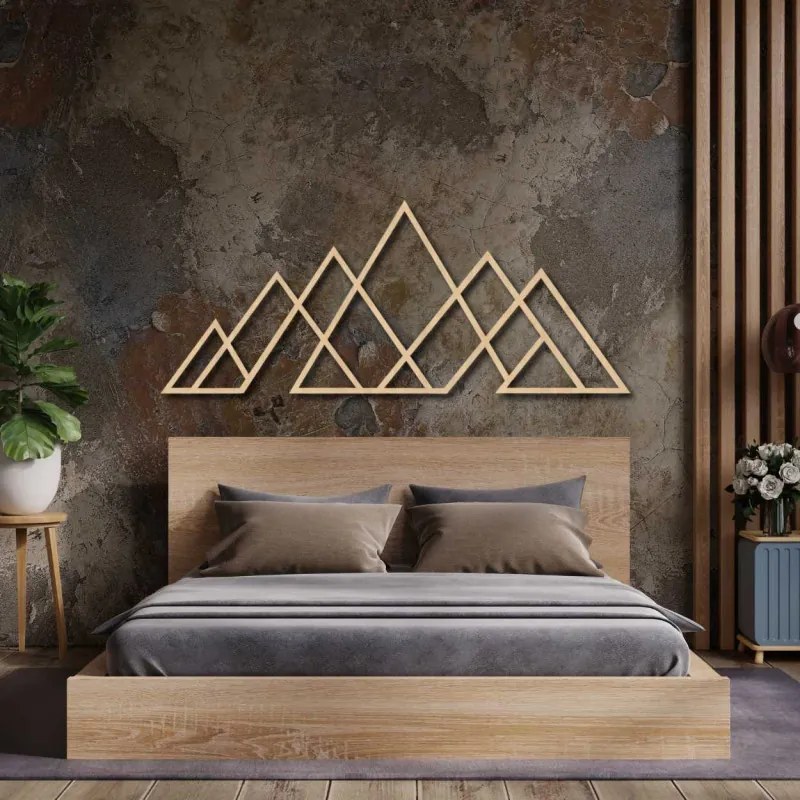SENTOP | Pictură murală din lemn cu munți geometrici | APALATU