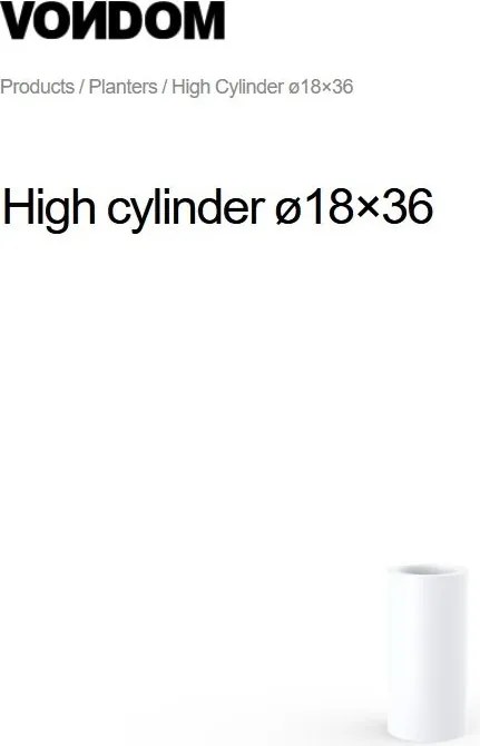 Ghiveci plante design decorativ modern interior / exterior HIGH CYLINDER mini 18x36cm