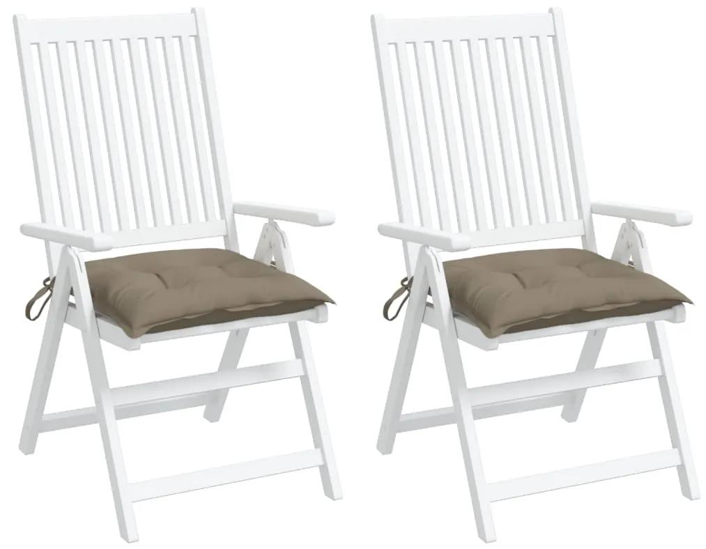 Perne de scaun, 2 buc., gri taupe, 40 x 40 x 7 cm, textil 2, Gri taupe, 40 x 40 x 7 cm