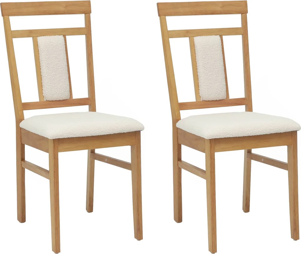 vidaXL Scaun de sufragerie 2 pcs Natural și deschis