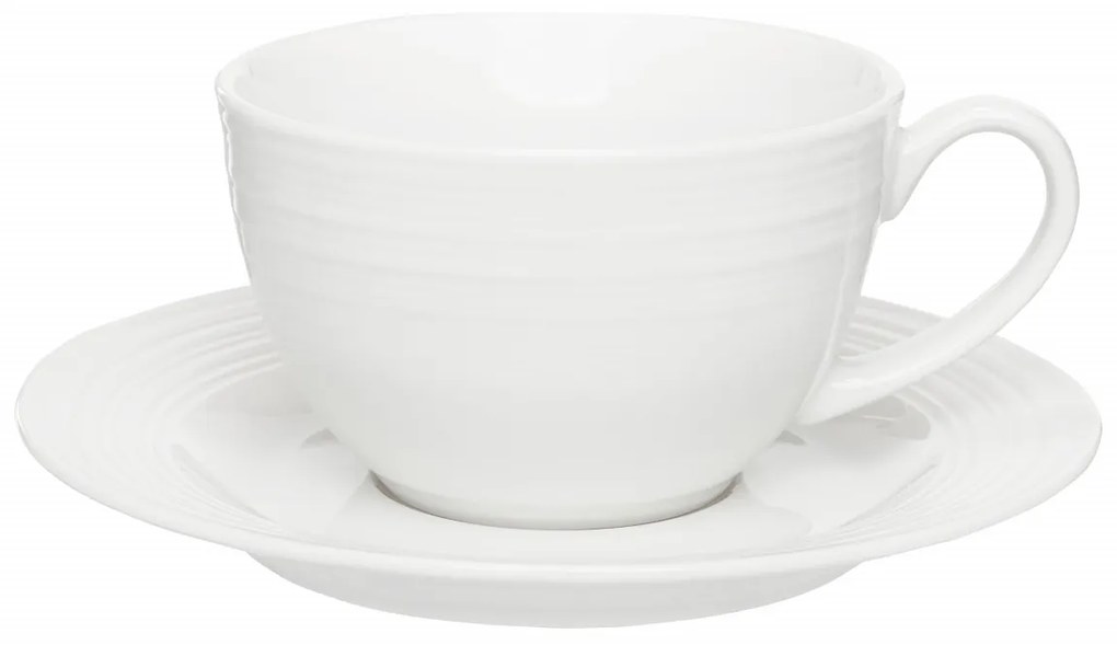 Set servire ceai sau cafea, 12 piese, 6 persoane, alb, Linea