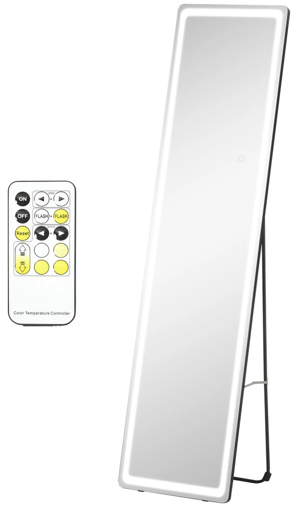 HOMCOM Măgic pe suport sau pe perete intensitate și culoare reglabile cu telecomandă 40 x 37 x 157,5H cm argintiu | Aosom Romania