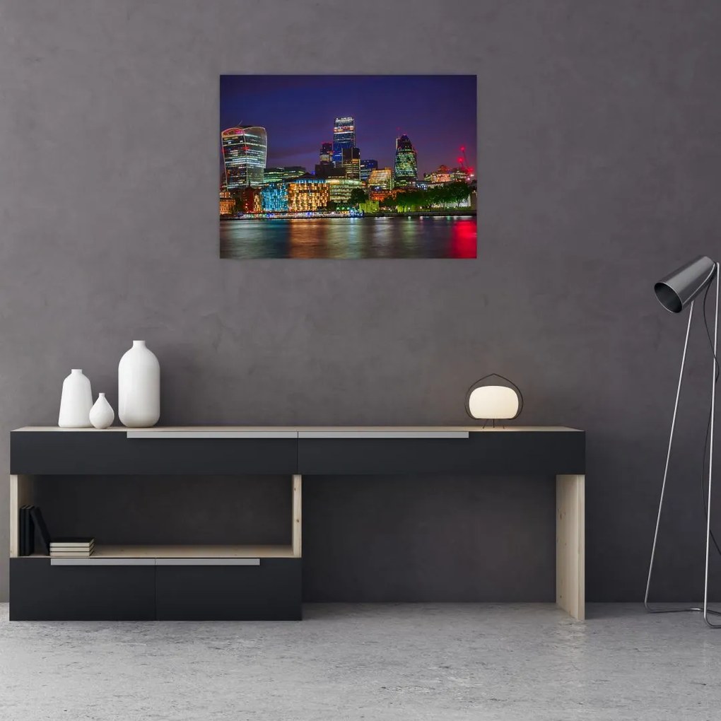 Tablou pe sticlă - Londra seara (70x50 cm)